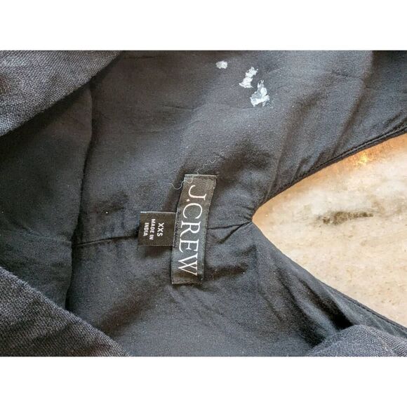 J. Crew Maxine Dress Women's XXS Black 100% Linen Sleeveless V-Neck Mini Shift - Picture 7 of 9